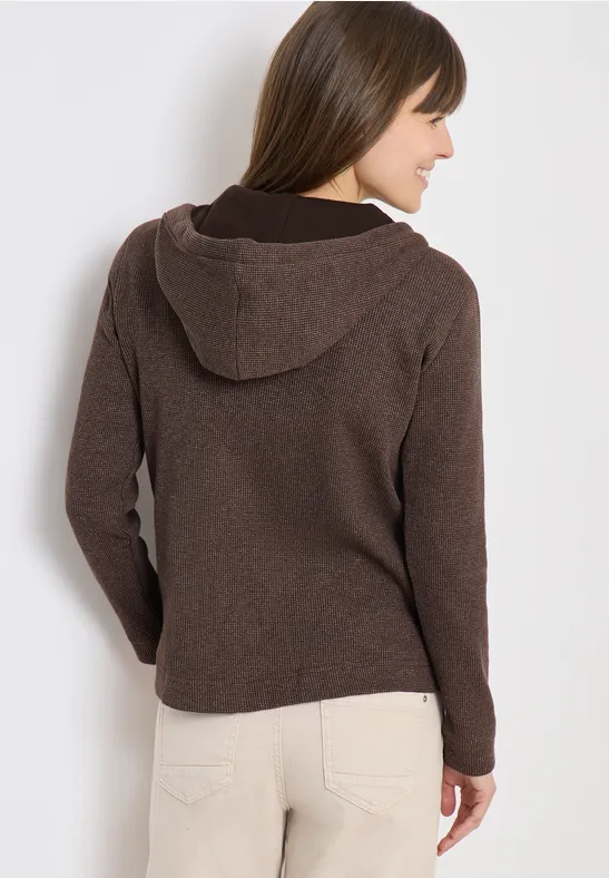Langarm Jacke mit Kapuze und Taschen macchiato brown
