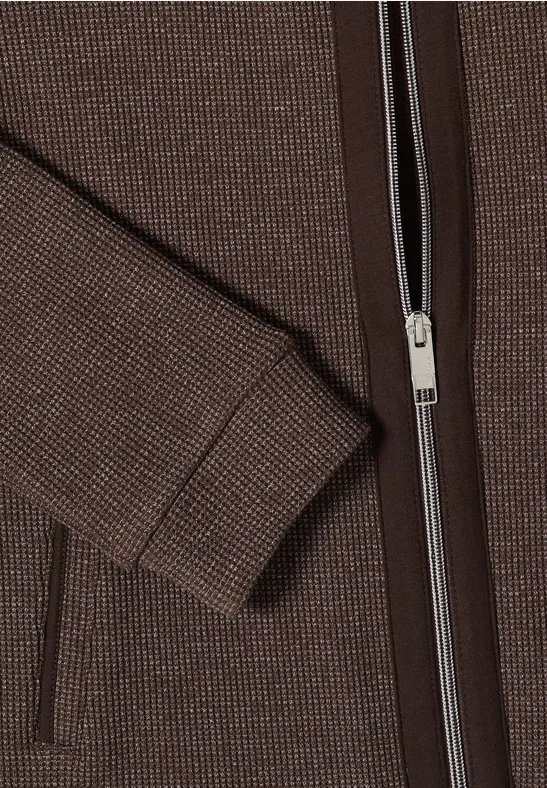 Langarm Jacke mit Kapuze und Taschen macchiato brown