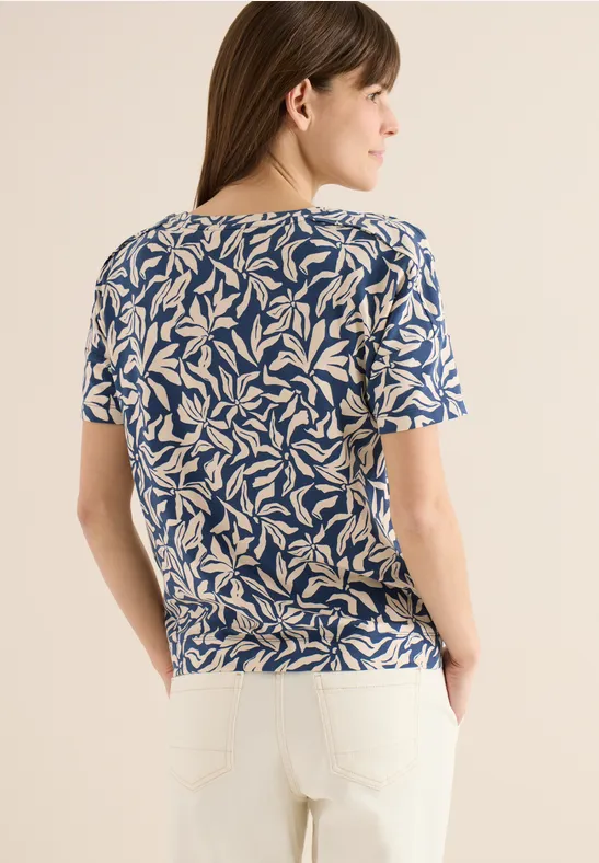 Koszula z detalami na ramionach sporty denim blue