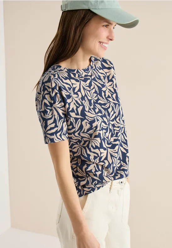 Koszula z detalami na ramionach sporty denim blue