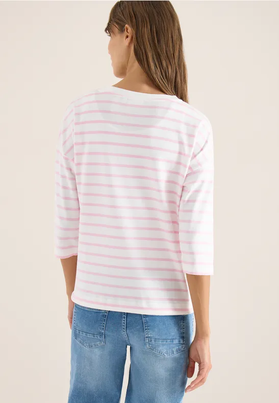 Shirt met 3/4 mouwen en Wording Artwork light blush rose