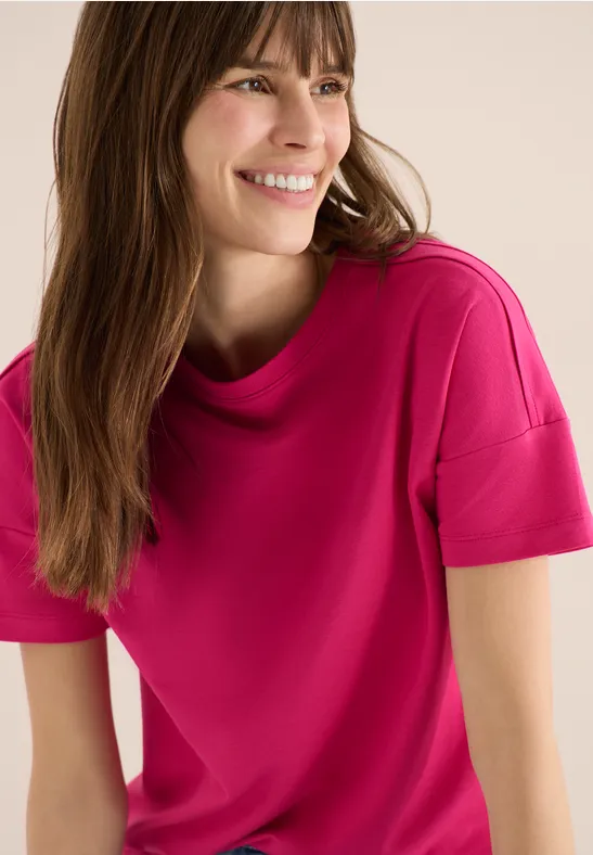 Koszula z detalami na ramionach beetroot pink