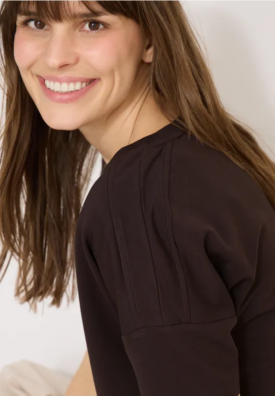 Koszula z detalami na ramionach macchiato brown