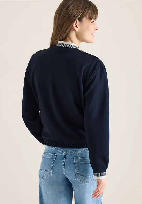 Blouson aus Jersey mit Knontrastdetails universal blue