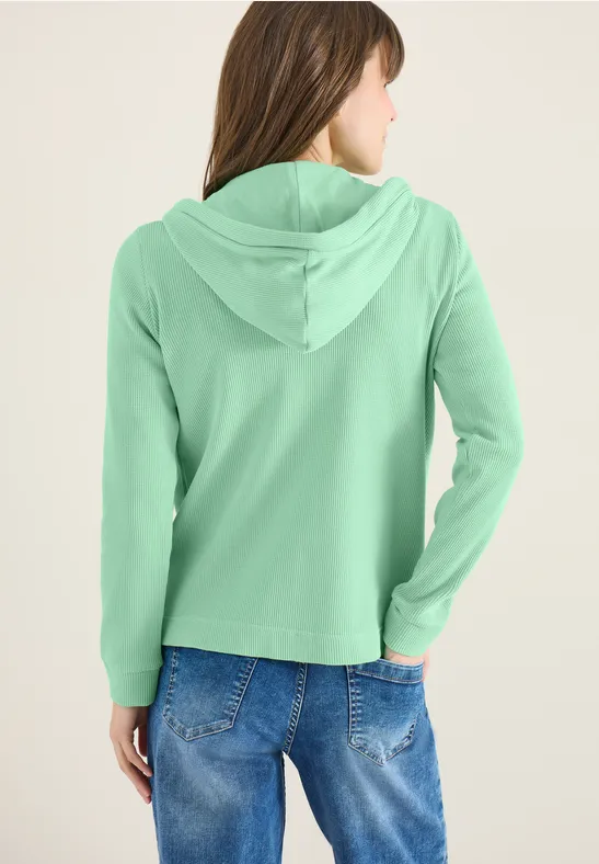 Jacke mit Kapuze und Streifenmuster juicy lime