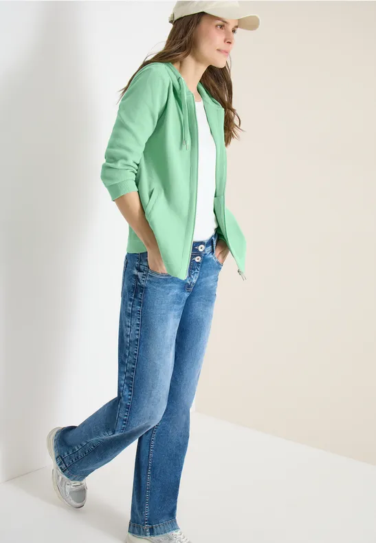 Jacke mit Kapuze und Streifenmuster juicy lime