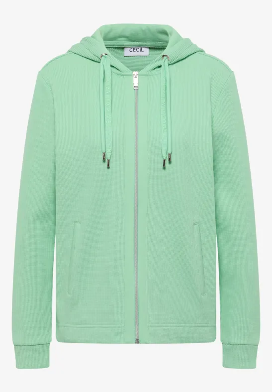 Jacke mit Kapuze und Streifenmuster juicy lime