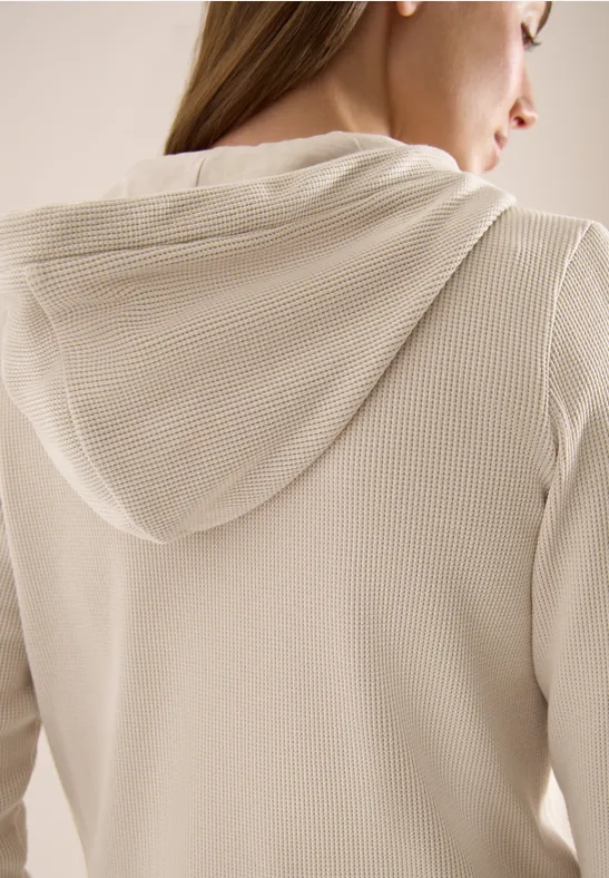 Veste à manches longues avec capuche et poches pearl beige
