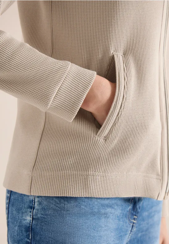 Veste à manches longues avec capuche et poches pearl beige