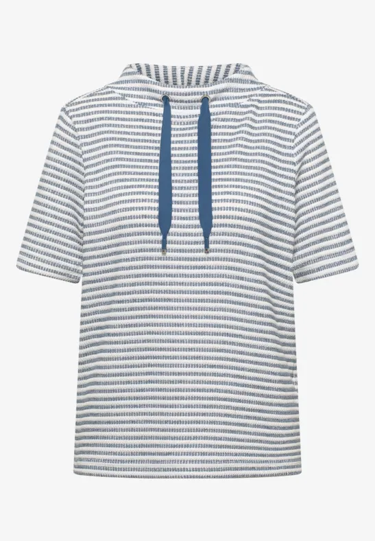 T-shirt à col funky et structure sporty denim blue