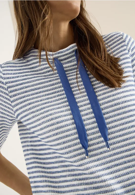 T-shirt à col funky et structure sporty denim blue