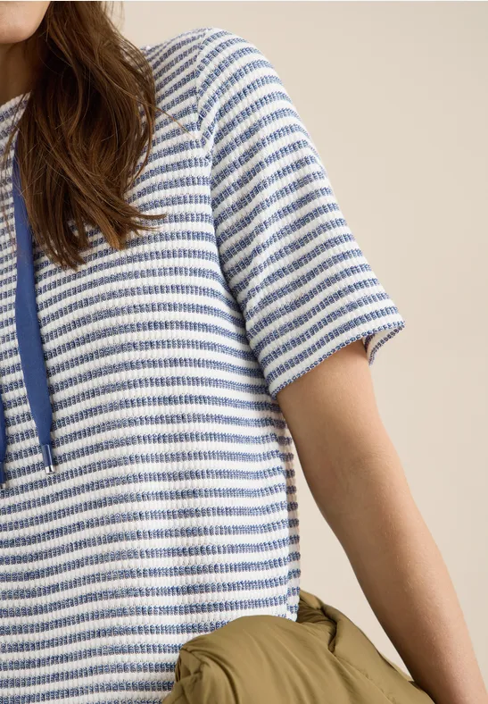 T-shirt à col funky et structure sporty denim blue