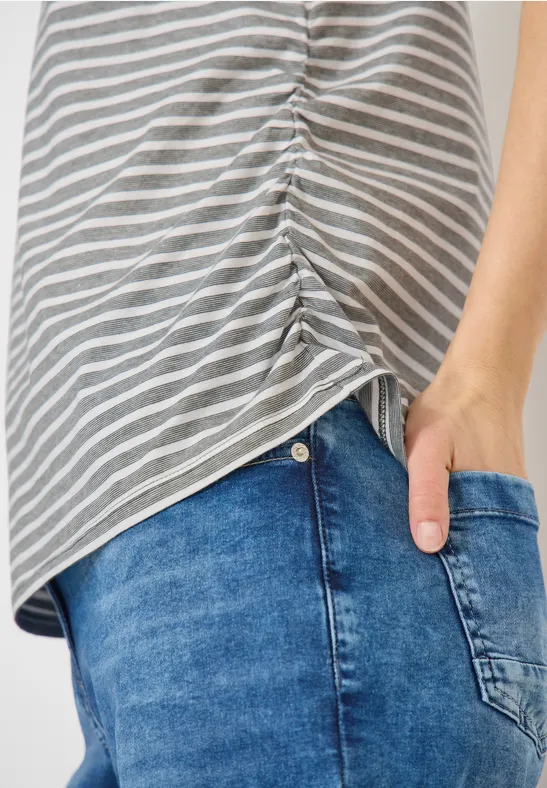 T-shirt à rayures khaki