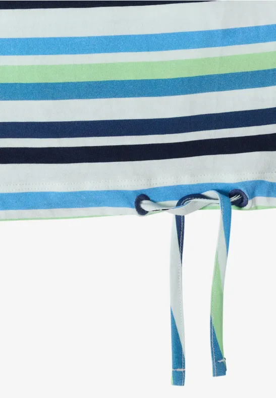 Shirt met ronde hals en rimpels sporty denim blue