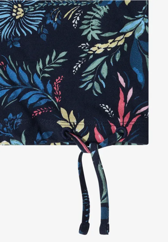 Shirt met ronde hals en rimpels universal blue