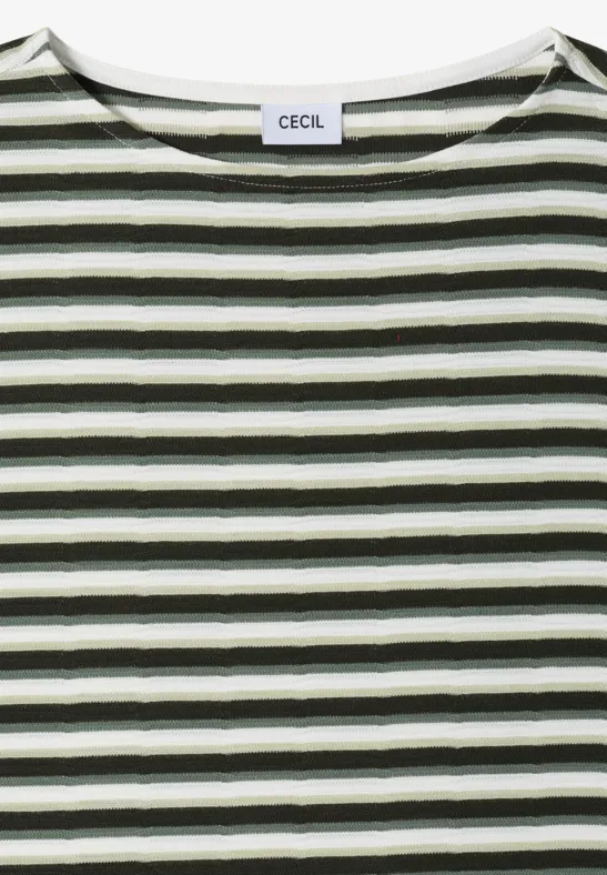 Koszulka w paski raw khaki