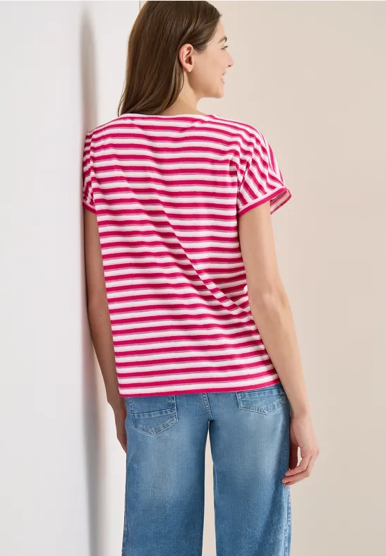 Gestreiftes T-Shirt beetroot pink