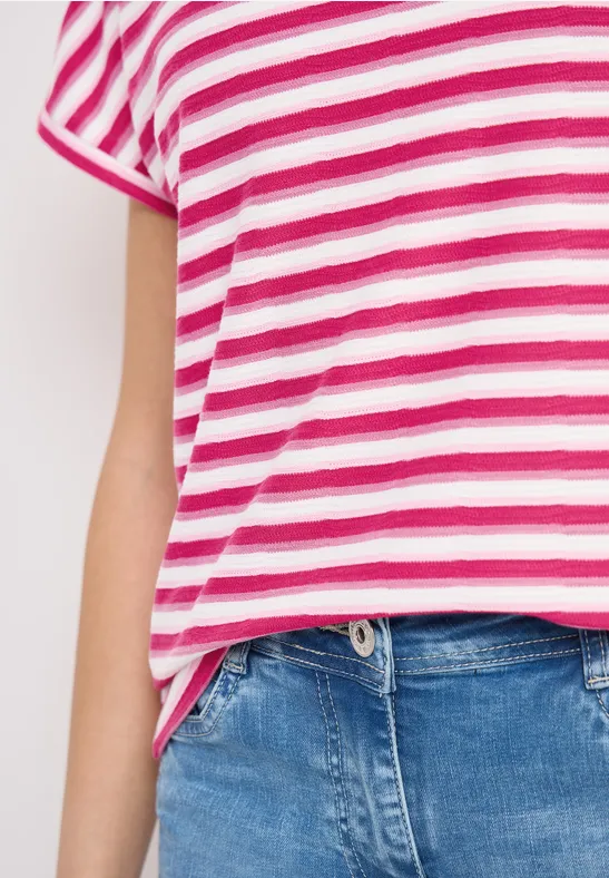 Gestreiftes T-Shirt beetroot pink