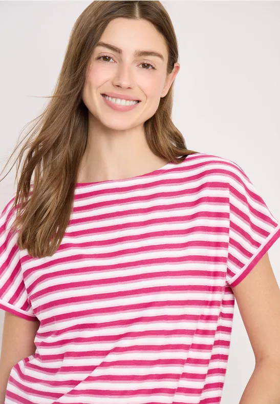 Gestreiftes T-Shirt beetroot pink