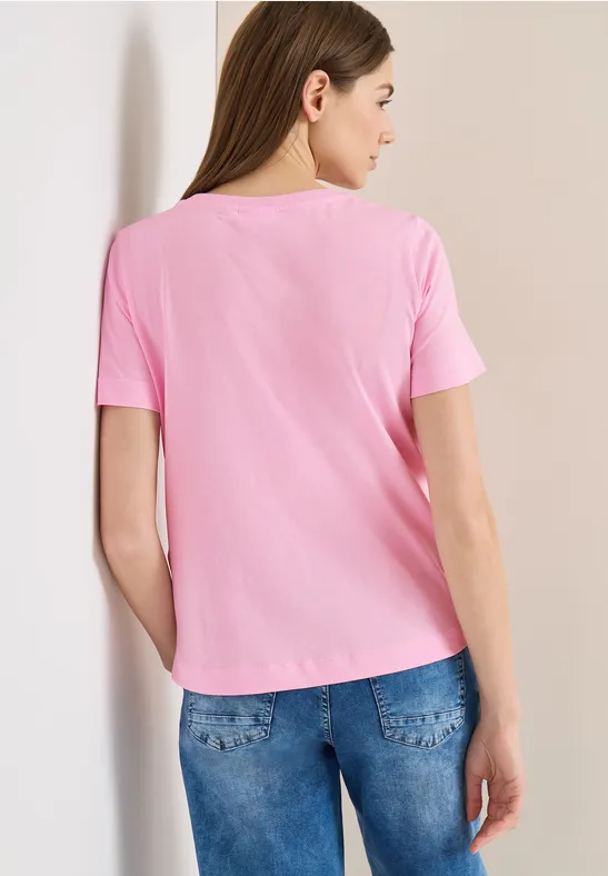 T-shirt basique avec imprimé sur le devant light blush rose