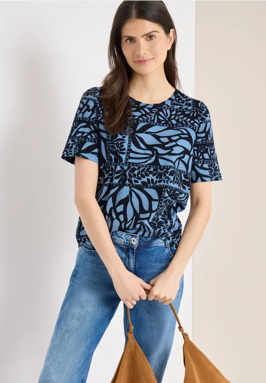 Shirt mit Patchwork Print universal blue