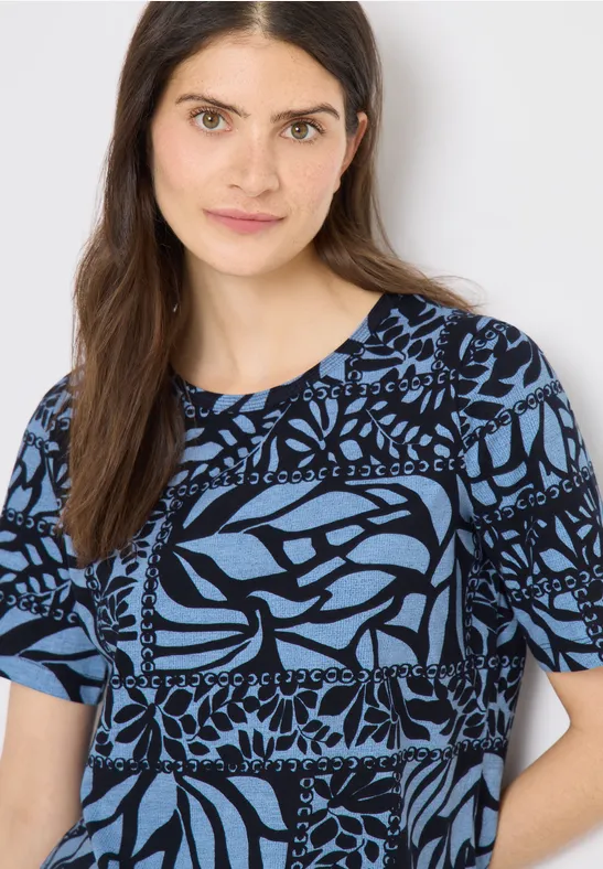 Shirt mit Patchwork Print universal blue