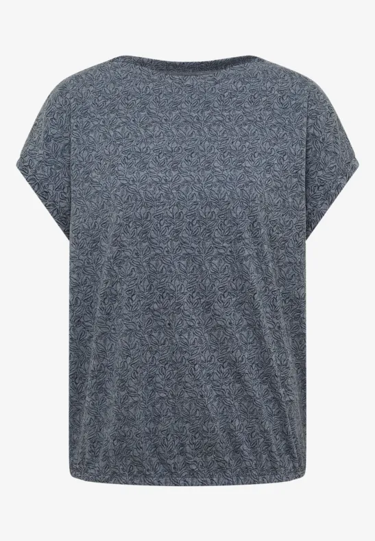 T-shirt au look dévoré avec boatneck universal blue melange