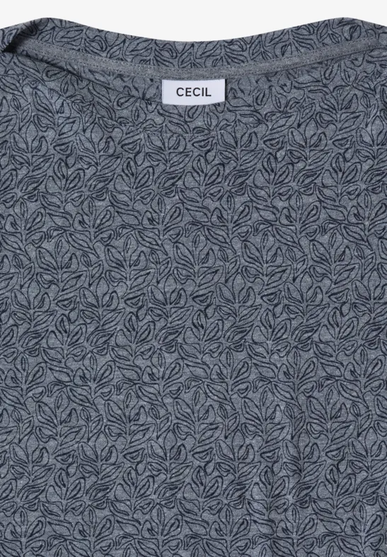 T-shirt au look dévoré avec boatneck universal blue melange