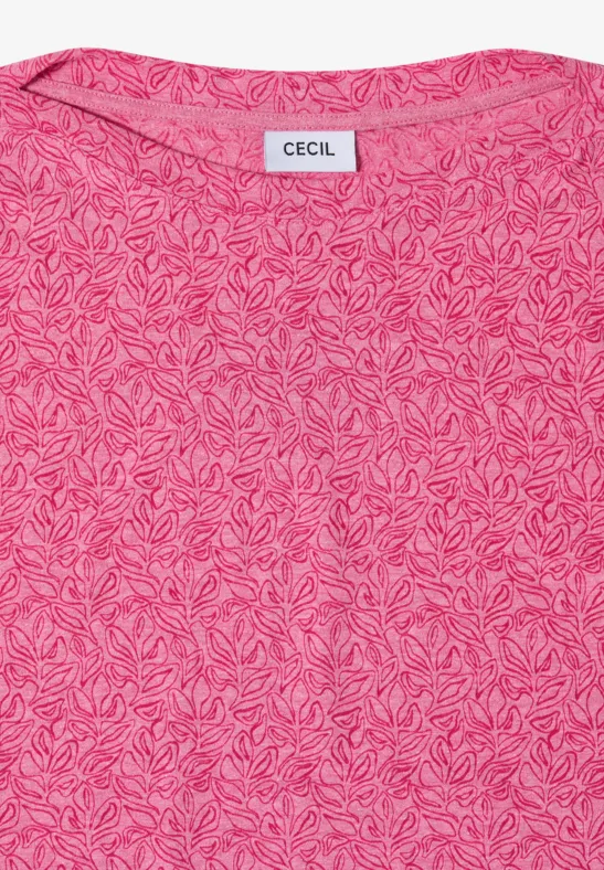 T-shirt au look dévoré avec boatneck beetroot pink melange