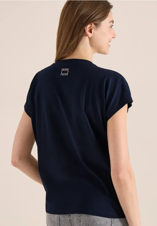 T-shirt à col rond et imprimé sur le devant universal blue