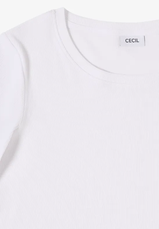 Basic Rippstruktur T-Shirt White
