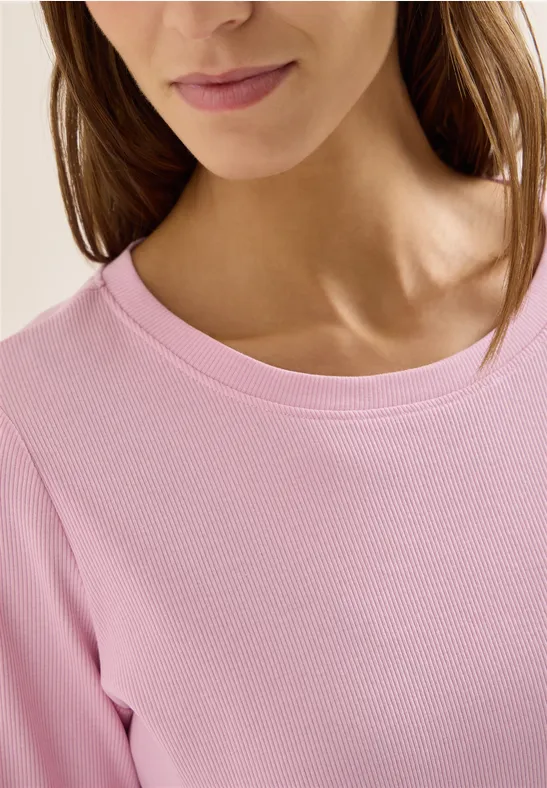 T-shirt basique à structure côtelée light blush rose
