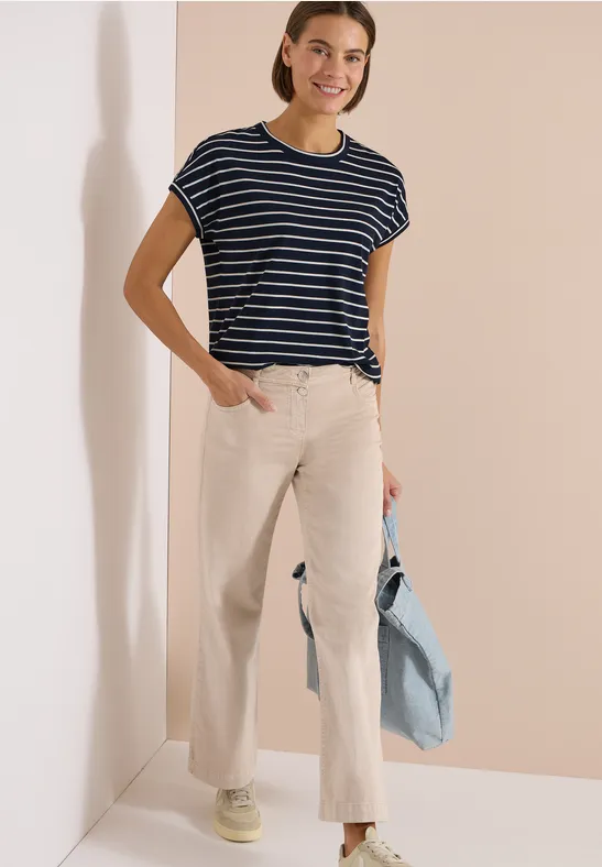 Shirt met ronde hals en strepen universal blue