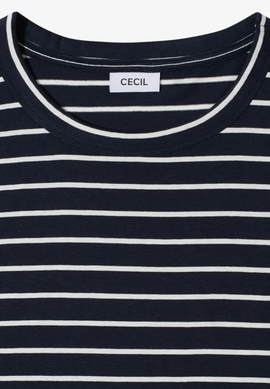 Shirt met ronde hals en strepen universal blue