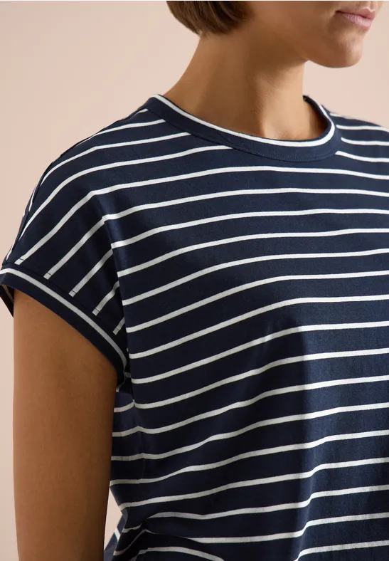 Shirt met ronde hals en strepen universal blue