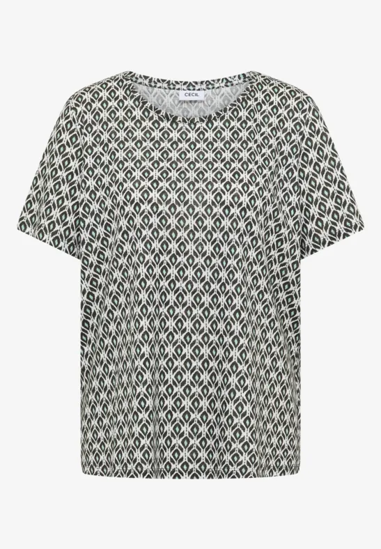 T-shirt basique avec impression minimale khaki