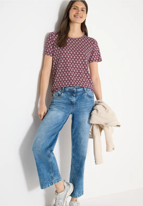 T-shirt basique avec impression minimale sweet grape red