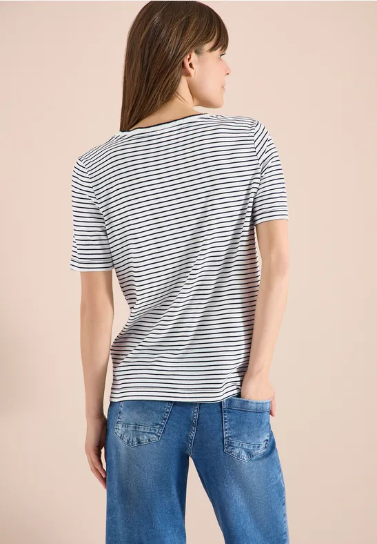 Shirt met korte mouwen, ronde hals en strepen universal blue