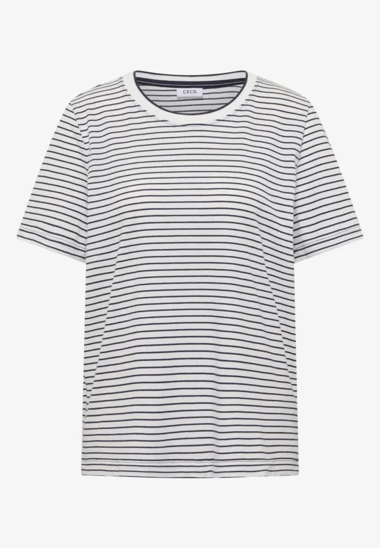 Shirt met korte mouwen, ronde hals en strepen universal blue