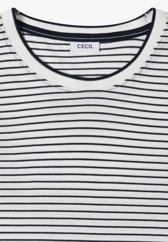 Shirt met korte mouwen, ronde hals en strepen universal blue