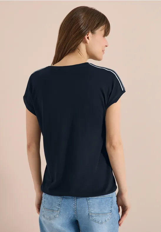 Kurzarm T-Shirt mit Tape-Detail universal blue