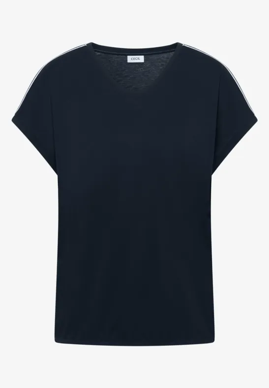 Kurzarm T-Shirt mit Tape-Detail universal blue