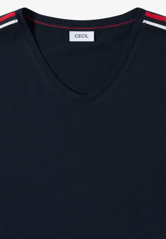 Kurzarm T-Shirt mit Tape-Detail universal blue