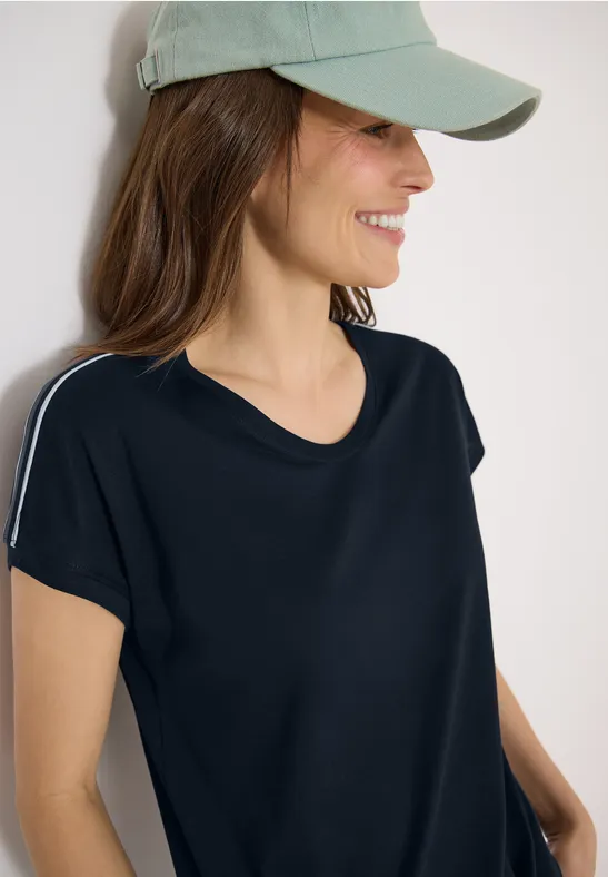 Kurzarm T-Shirt mit Tape-Detail universal blue