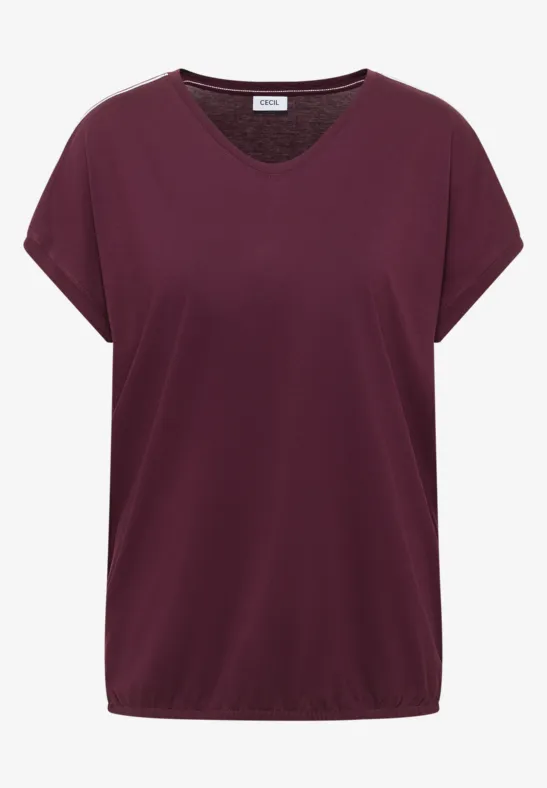 Kurzarm T-Shirt mit Tape-Detail sweet grape red