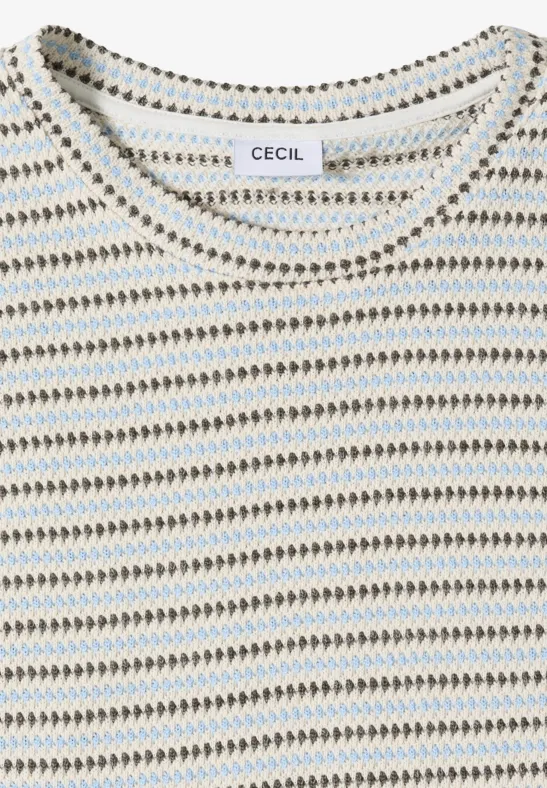 T-shirt à manches courtes avec col rond et structure vanilla white