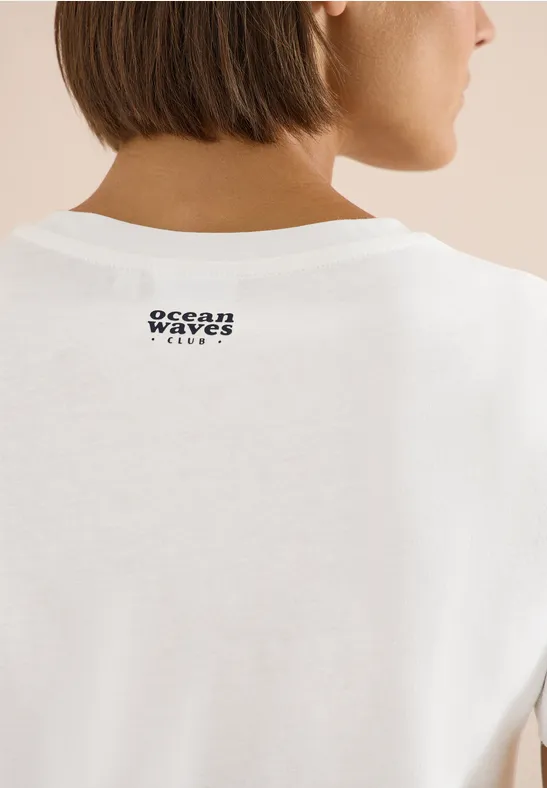 Shirt mit Rundhals und maritimem Print vanilla white