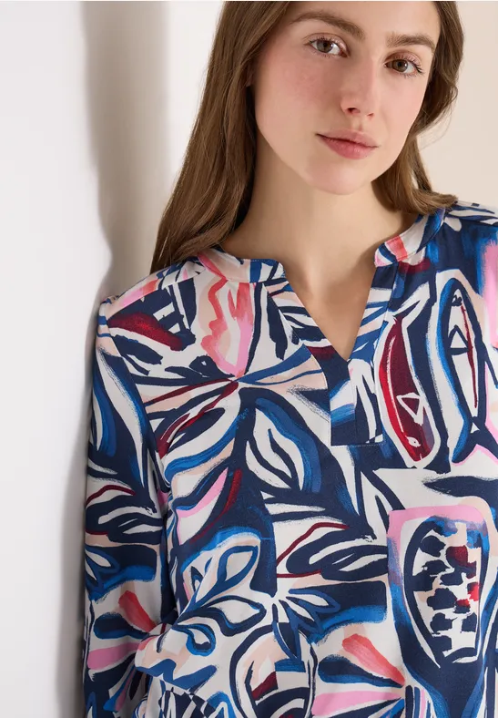 T-shirt à manches 3/4 avec détail de nœuds universal blue