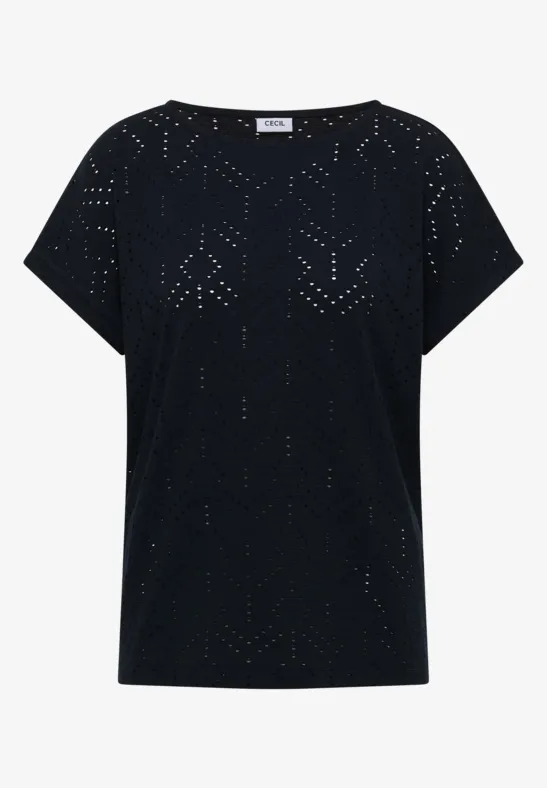 T-shirt avec col ajouré universal blue