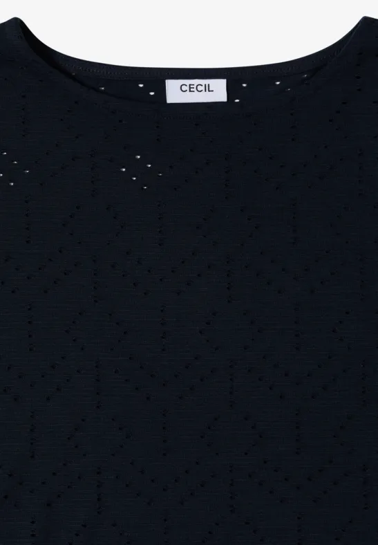 T-shirt avec col ajouré universal blue